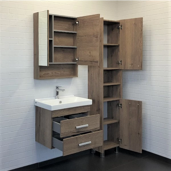 Зеркало-шкаф Comforty Никосия 60 дуб темный 