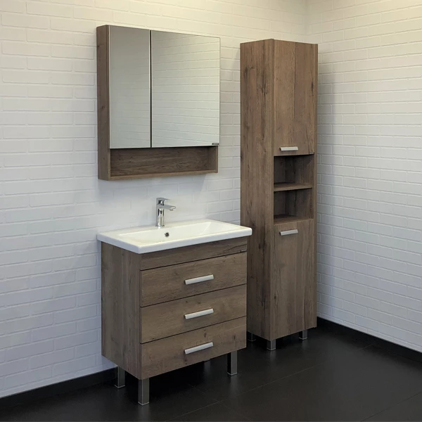 Тумба-умывальник Comforty Никосия-70Н дуб темный с раковиной Como 70 