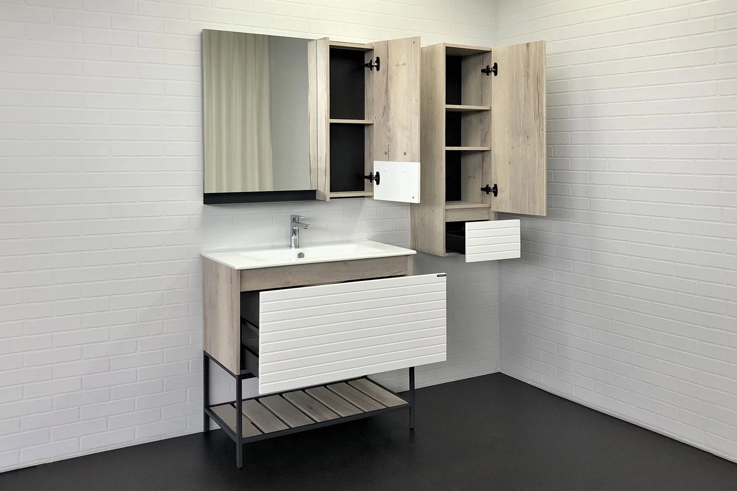 Шкаф-колонна Comforty Страсбург-35 дуб дымчатый 