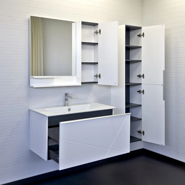 Тумба-умывальник Comforty Мерано 90 белый матовый с раковиной Quadro 90 