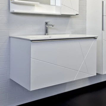 Тумба-умывальник Comforty Мерано 90 белый матовый с раковиной Quadro 90 