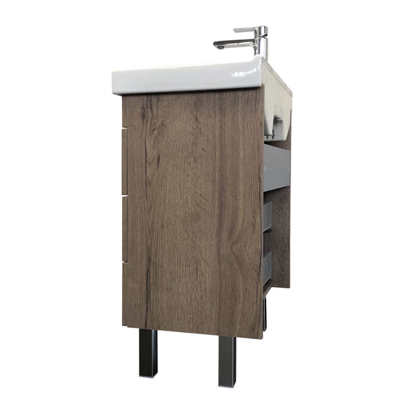 Тумба-умывальник Comforty Никосия 60Н дуб темный с раковиной Fest 60 F01 