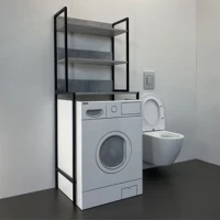 Стеллаж для стиральной машины Comforty бетон светлый 