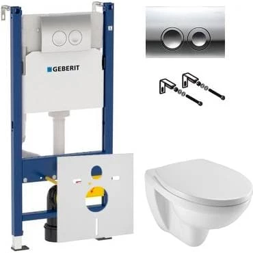 Система инсталляции Geberit Delta 21 Duofix + унитаз Jacob Delafon Odeon up с микролифтом 