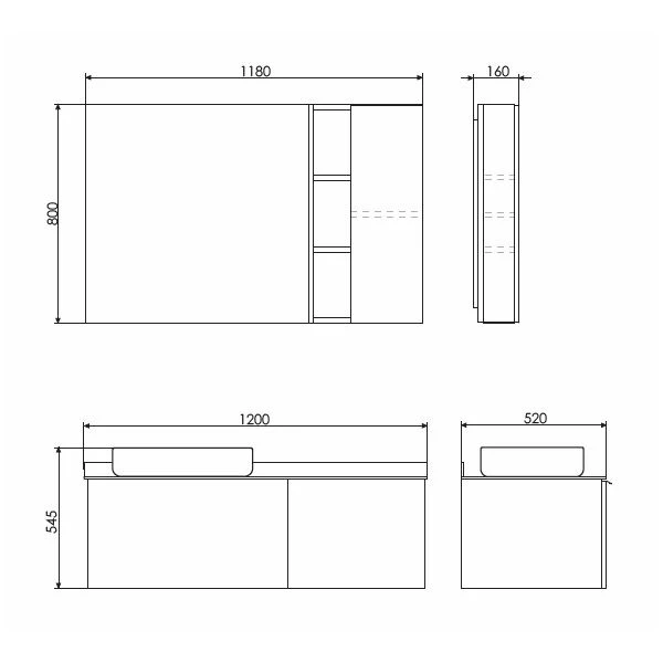 Тумба-умывальник Comforty Милан-120 белая с раковиной Comforty T-Y9378 и серой столешницей GT005 