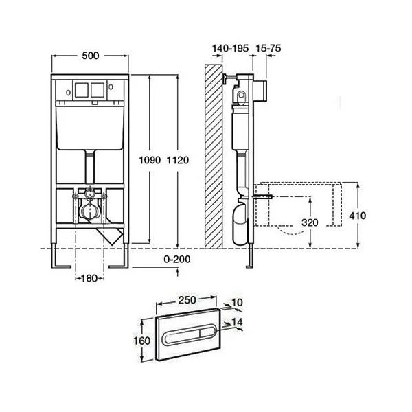Инсталляция Roca PRO WC 89009000K + кнопка 