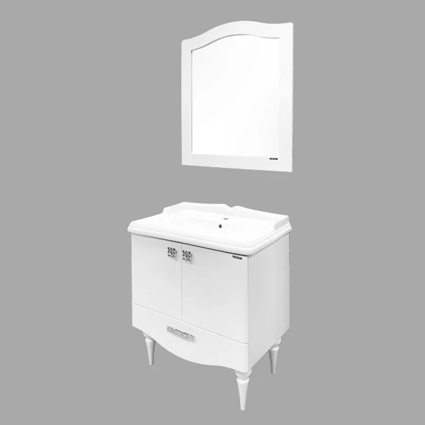 Тумба-умывальник "Монако-80-1" белый глянец с раковиной Comforty 3380 