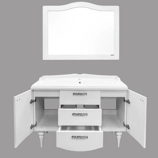 Тумба-умывальник "Монако-120" белый глянец с раковиной Comforty 3312 