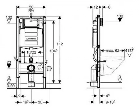 Комплект унитаза Grossman GR-4455S с инсталляцией Geberit Duofix Sigma UP320 111.300.00.5 с сиденьем Микролифт 