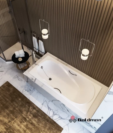 Чугунная ванна Goldman Elegant 200x85x46 с ручками 