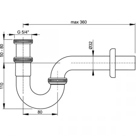 Сифон для умывальника Alcaplast A432 