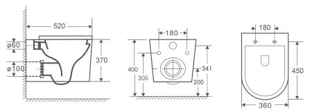 Унитаз подвесной безободковый OWL Curve Cirkel-H с сиденьем DP микролифт 