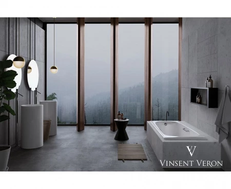 Чугунная ванна Vinsent Veron Concept 150x70 с отверстиями для ручек 