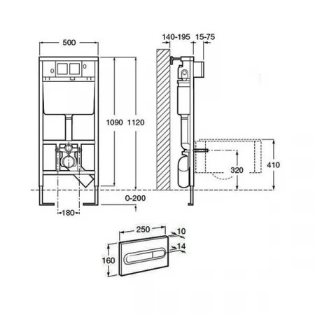 Инсталляция Roca PRO WC 89009000K + кнопка 