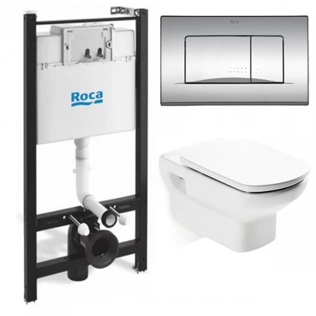 Инсталляция Roca Active WC+унитаз подвесной Roca Dama Senso 