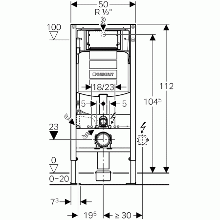 Система инсталляции для унитазов Geberit Sigma 12 Duofix 